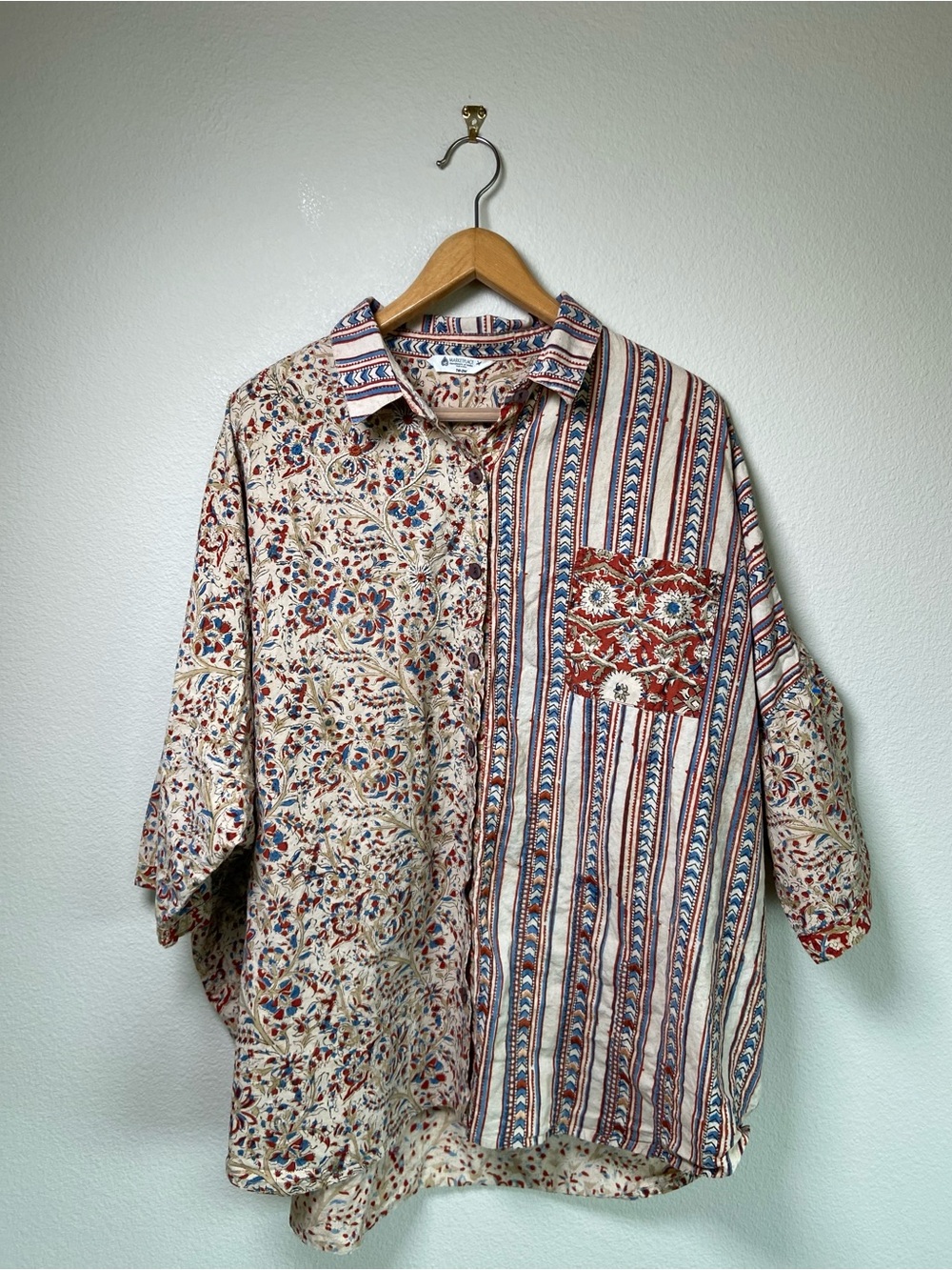 Marketplace Embroidered Oversized Shirt Blouse
